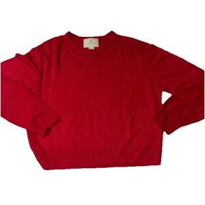 VINTAGE Express Tricot Sweater Womens XL Red Wool Round Neck Made in Hong Kong